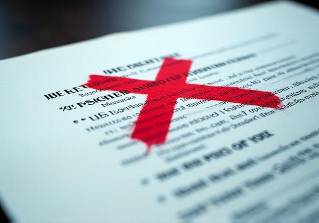 Close up of a generic contract with a red 'X' through common legal jargon