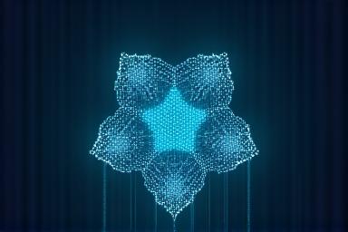 Blue abstract digital overlay showing interconnected legal networks