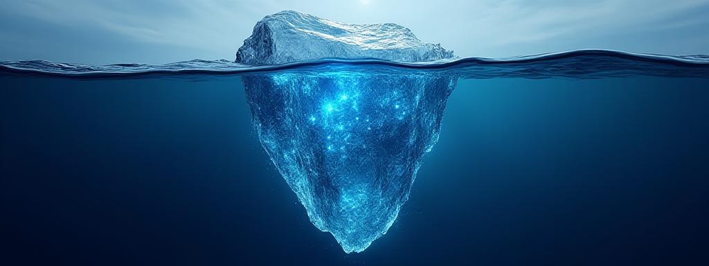 Abstract representation of data security and digital depth